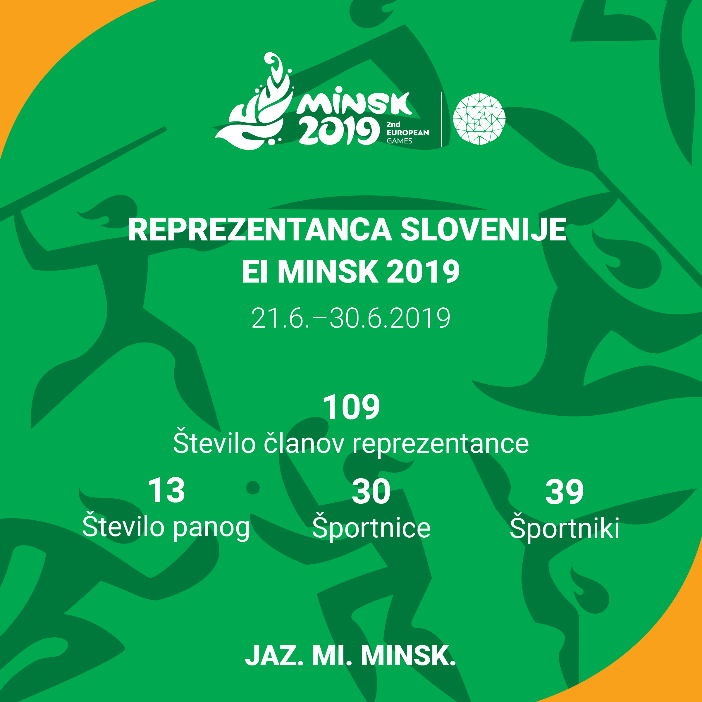 Reprezentanca Slovenije za Evropske igre Minsk 2019