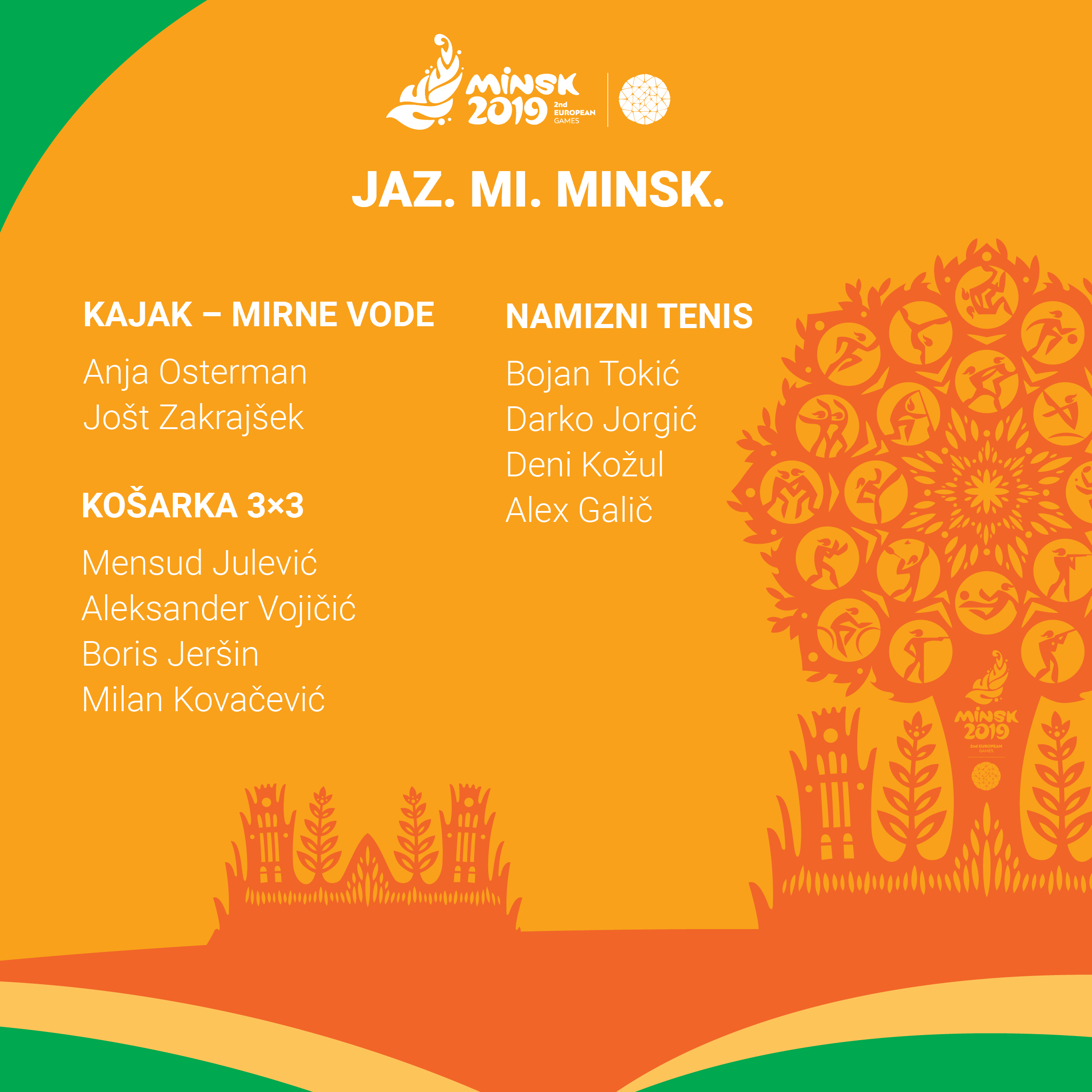 Reprezentanca Slovenije Minsk 2019