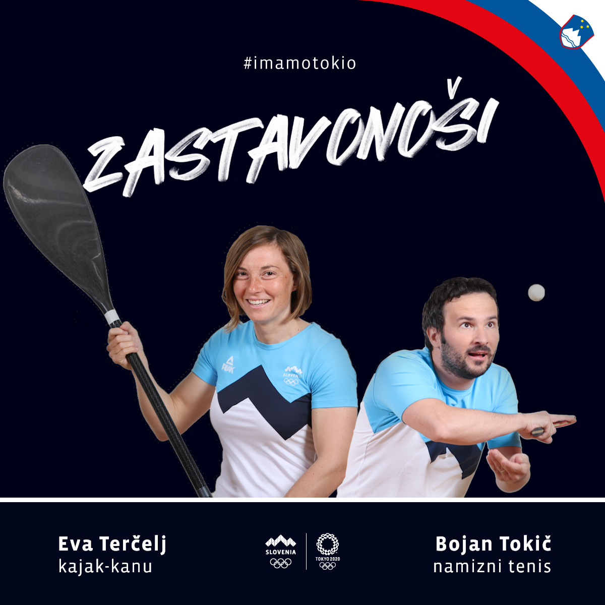 Terčeljeva in Tokič nosilca slovenske zastave za OI Tokio 2020