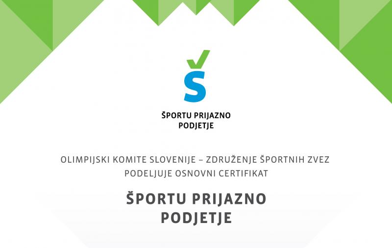 Podaljšan rok za pridobitev certifikata Športu prijazno podjetje – do 6. oktobra 2025